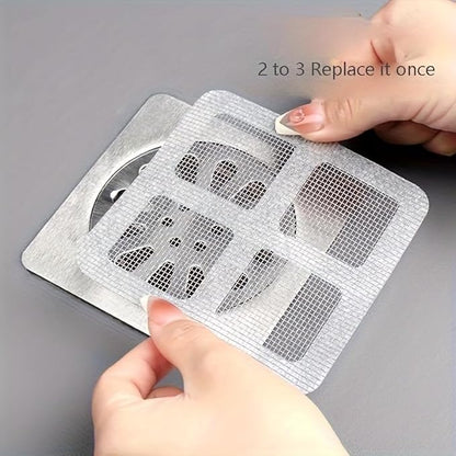 20 PCS Disposable Shower Drain Hair Catcher Mesh Stickers, Disposable Floor Drain Sticker, Bathroom Drain Trap Fine Mesh Kitchen Drain Strainer, Laundry, Bathtub, Kitchen.
