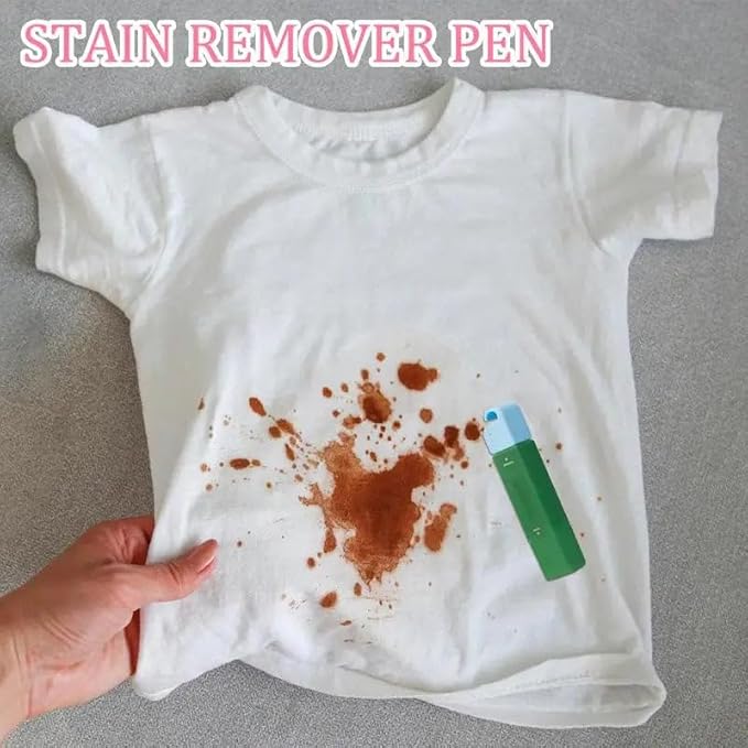 12ML Double-Head Stain Remover Pen, Fabric Cleaning Pen for Clothes, Portable Gieleph Solution, Instant No-Stain Stick for Spills, Pocket Size for Travel, Fabric Cleaner for Oil, Food & Makeup Kiss