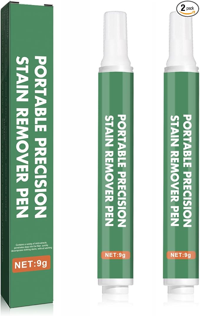 Haiqing Advanced Stain Bleach Pen for Clothing - Essential Travel Size Toiletries and Accessories - Instantly Remover New Sta*ins for All Clothes, Perfect for Travel (2pcs)
