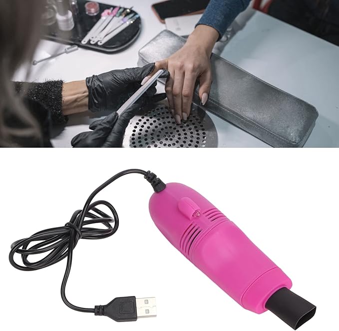 Mini Keyboard Cleaner, Stable Current Mini Computer Vacuum USB Handheld for Crumb (Rose Red)