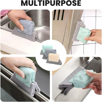 Window Groove Cleaning Brush, 2025 New Hand-held Magic Window Track Cleaner Tools Set,Groove Cleaning Brush Window or Sliding Door for Sliding Door, Sill, Tile Lines, Shutter (Green)