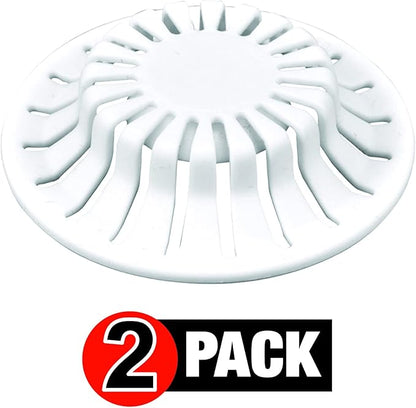 DANCO Universal Bathroom Sink Suction Cup Hair Catcher Strainer and Snare | For Pop-Up Stoppers | White | 2 Pack (10769)
