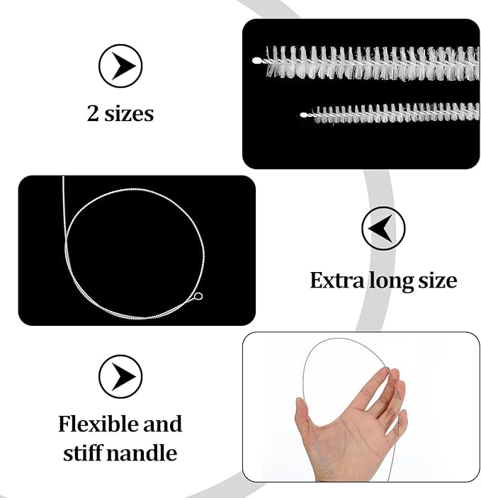 Ymapinc 4pcs 39.4 Inches Straw Cleaner Brush Extra Long, Extra Long Pipe Cleaners for Cleaning Straw, Tube, Pipe, Hose, Refrigerator Drain, Laboratory Catheter Brush, White