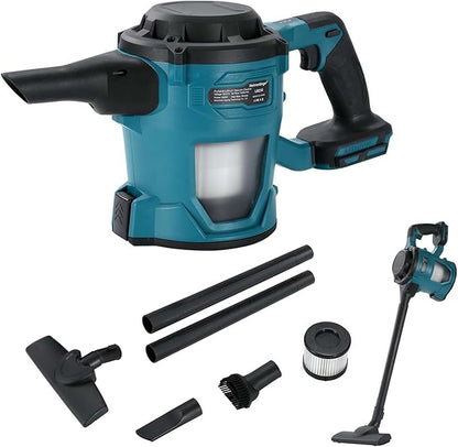 Heimerdinger Cordless Shop Vacuum Compatible with Makita 18V LXT Batteries, 85kPa 500W Handheld Wet Dry Vac with 1L Dust Cup, HEPA Filter, Crevice Brush and Floor Nozzle, Tool Only