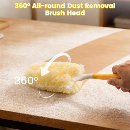 HomeBeyond Heavy Duty Duster Refills, 360° Efficient Duster Kit for Swiffer, 30 Pack & 3 ft Extension Pole, 5X Microfibers Multisurface Dusters for Cleaning Home, Celling Fan, Blinds, Vent & Shelves