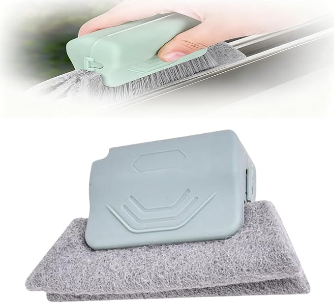 Magic Window Track Cleaner, Window Groove Cleaning Brush Hand-held Magic Windows Track Cleaner Tools Set Creative Cleaner Brushes Tools for Window lides Gaps, Sliding Door Tracks (Grey, 1pcs)