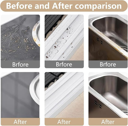 2 in 1 Groove Cleaning Brush, Window Track Cleaning Tools, Multifunction Window Track Cleaner with Hard Bristle and Hidden Scraper, Crevice Brush for Sliding Door Track, Window Seal, Sill (Max)