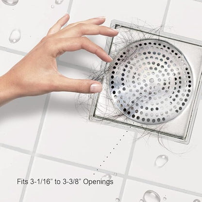 Clip-Style Aluminium Bath Strainer Flat Guard, for Use As Hair Catcher, 10 Pack