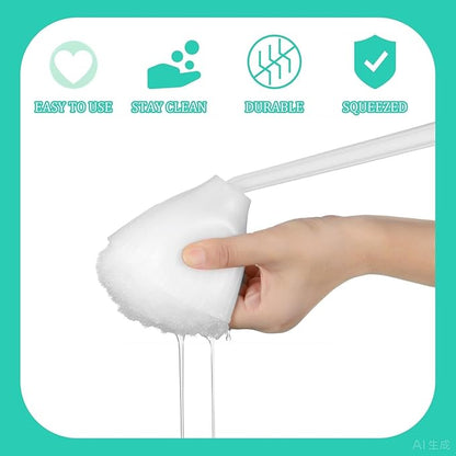 Eaasty Toilet Bowl Mop Toilet Bowl Brush White Soft Swab Bathroom Brush with Holder Long Handle Cleaning Scrubber Bathroom Accessories(12 Pcs)