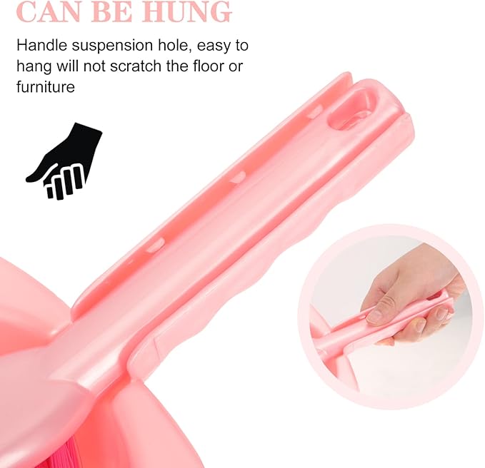 Zerodeko 1set Dustpan and Whisk Broom Set Compact Cleaning Brush and Dustpan for Household Use for Desktop and Pet Hair Cleanup Convenient Storage