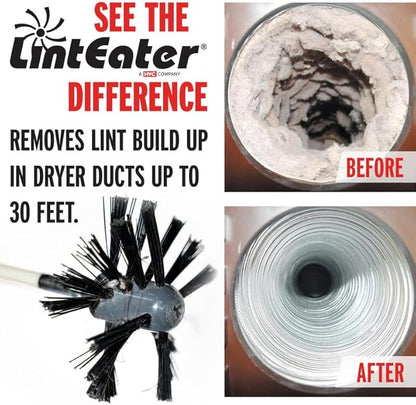 Gardus RLE30 LintEater Rotary Dryer Vent Cleaning System, Removes Lint, Extends Up to 30’