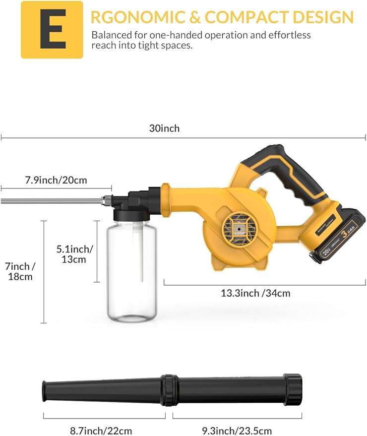 Electric Diatomaceous Earth Duster [Battery Included], 5-Speed Powder Sprayer for Potato & Tomato Maintenance, 1L Capacity, Precision Applicator for Garden, Chicken Coop and Barn