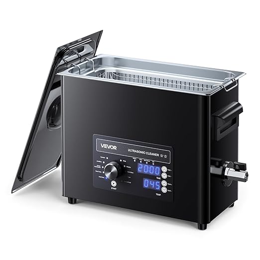 VEVOR 6L Ultrasonic Cleaner, Professional Ultrasonic Cleaner Machine with Knob Control, Stainless Steel Cleaning Machine with Basket and Cleaning Ball, for Watches, Razors, Jewelry, Coins and More
