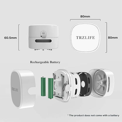 TRZLIFE Mini Desk Vacuum, 2 AA Battery Powered Must-Have Office Accessory for Crumbs and Tiny Debris from Desktop, Countertop, Ideal Gift, White