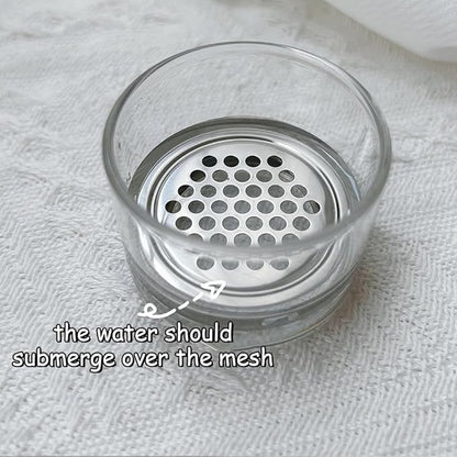 Nail Brushes Washing Cup Acrylic Nail Brush Cleaner Dappen Dish with Lid Easy Cleaning Portable Mesh Layered Nail Art Brush Washer for Nail Sequins Glitter Powder Nail Tools Nail Art Brushes Clean Cup
