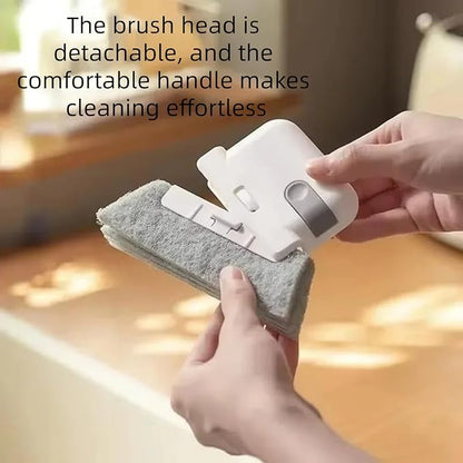 Window Track Cleaner 2 in 1 Hand Held Magic Groove Cleaning Tool Removes Water Stains Grime for Sparkling Homes and Kitchens (Gray)