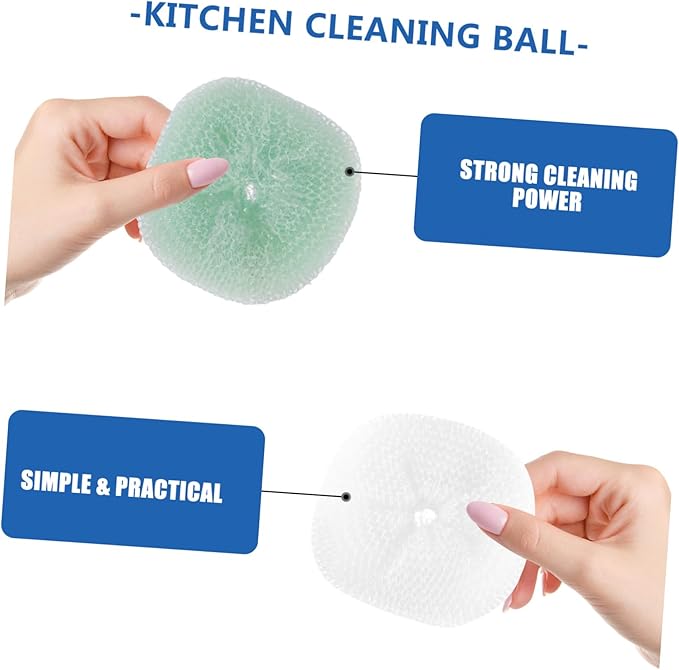 Hemoton 12pcs Scrub Bathroom Kitchen Washing Scouring Dirty Pot Pads Cloth Assorted Dish Color Dishwashing Utensil Cleaning for Cleaner Cookware Removing Household and Ball Balls Tool