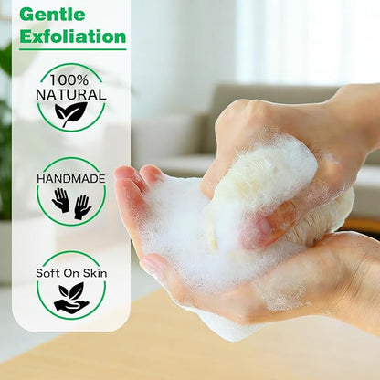 pisdoplop Natural Loofah Exfoliating Body Sponge Scrubber, 5 inch-Long Organic Loofa Luffa Plant-Based for Men & Women Skin Care Bath Shower Cleaning, Natural Sponges for Dishes