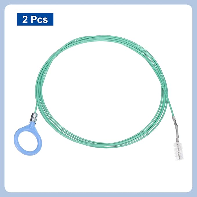 HARFINGTON 2pcs Flexible Drain Clog Remover Tool 0.08" Dia. 118" Sink Sewer Hair Drain Cleaner Tool Sink Unclogger for Kitchen Toilet Bathtub Sewer