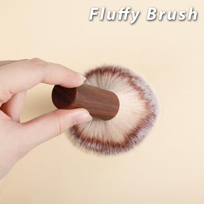 Nail Art Dust Brush Powder Remover Brush with Wooden Handle Manicure Dust Clean up Tool for Acrylic UV Gel Nail Arts Soft Makeup Brushes Blush Brushes Cosmetics Blending Liquid Foundation