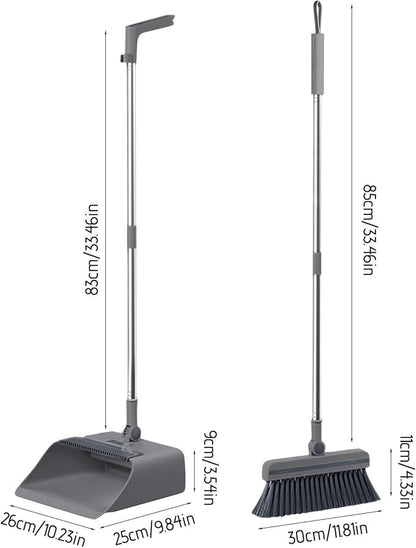 3 in 1 Broom and Dustpan Set Foldable Hand Broom for Home & Kitchen with Rotatable Standing Storage, Cleaning Brush, Buckle Type Brooms with Dustpan Combo Set Outdoor Brooms Cleaning Tool