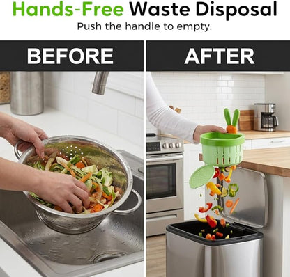 2 Pcs Cactus Sink Drain Strainer – Press-to-Dump Kitchen Sink Filter Basket, 3 Inch Food Residue Collector with One-Press Lifting Stopper, Multifunctional Waste Catcher for Home (Set A)