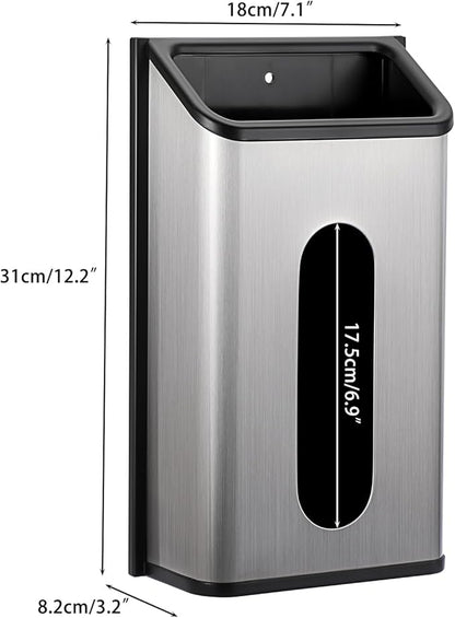 Sumnacon Grocery Bag Dispenser Wall Mount Stainless Steel Bag Dispenser for Plastic Bags Sturdy Grocery Bag Holder with Screws Adhesives Decorative Plastic Bag Holder for Kitchen Pantry Cabinet