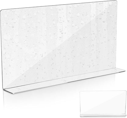 Cabilock Kitchen Sink Splash Guard 15.75X8.27 Inch Clear Acrylic Water Barrier for Bathroom and Kitchen Countertop Splash Prevention