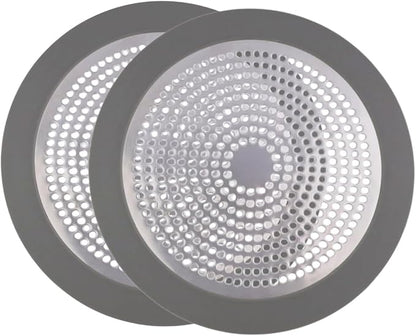 2 Pcs Shower Drain Hair Catcher 5.7"x5.7" Stainless Steel Shower Drain Cover Easy to Clean for Bathroom