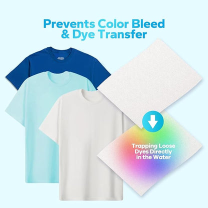 Color Catcher for Laundry (128 Count), Color catcher to Prevent Dye Transfer in Mixed Loads and Save Time by Skipping Sorting, Safe for All Fabrics and Washing Machines