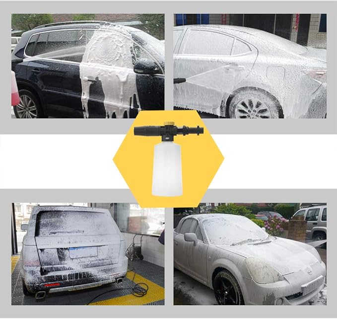 FUNTECK Foam Cannon Lance Compatible with Karcher K2/K3/K4/K5/K6/K7 Pressure Washer, Adjustable Soap Dispenser for Cleaning Vehicles, Cars, Motorcycles and Bikes, 700 ml