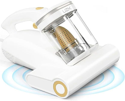 Bed Vacuum Cleaner Mattress Vacuum Cleaner,16Kpa Powerful Handheld Vacuums with UV-C Light & Double Dust Cup & High Heating & Ultrasonic & HEPA Filter for Bed Sofa(Corded,Paper White)