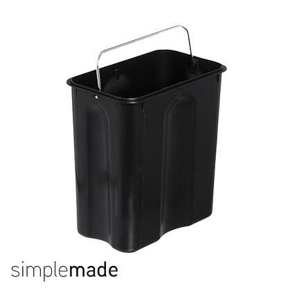 SIMPLEMADE Rectangle Step Trash Can - 5 Liter / 1.3 Gallon - Small with Lid, Stainless Steel for Bathroom | Office | Garbage | Metal Wastebasket (Steel)
