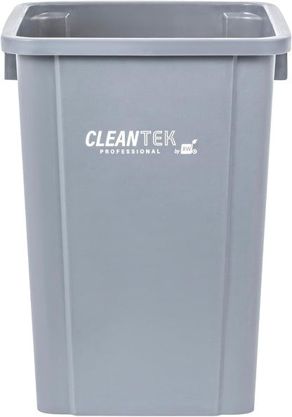 Restaurantware-Clean Tek Professional 19 Gallon Trash Can, 1 Square Waste Basket - Lid Sold Separately, Space Saving, Gray Plastic Garbage Bin, Ideal For Home, Office, Restaurant, And More