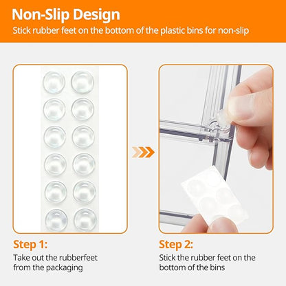 4 Pack Stackable Acrylic Storage Drawers – Clear Plastic Organizer Bins, Easy to Assemble, Suitable for Bathroom, Undersink, Kitchen, Pantry, Makeup, Medicine Organization