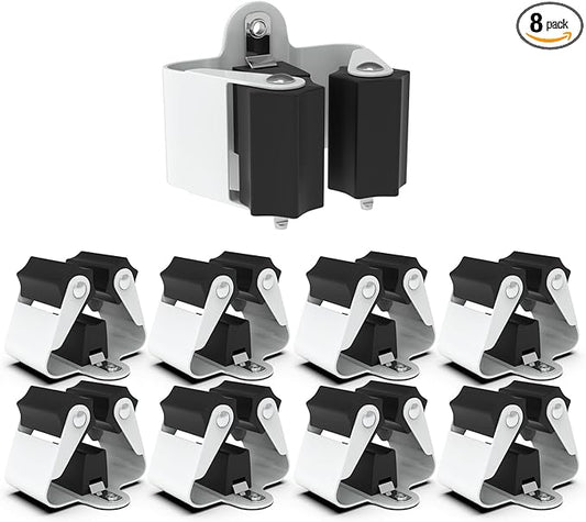 3-H Broom Hanger,Mop and Broom Holder Wall Mount 8pc for Hanging and Organizing Shovel,Rake,Brush,Yard Tools in Kitchen,Laundry Room,Bathroom,House