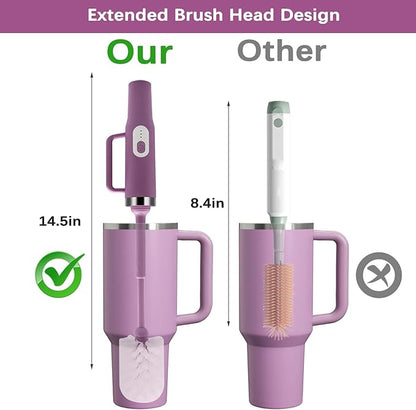 5-in-1 Long Handle Electric Bottle Brush Cleaner and Straw Cleaning Brush with Removable Brush Head, Multi-Function Rechargeable,for Stanley Cups, Baby Bottles, Pacifiers, Coffee Cups, Sports Bottles