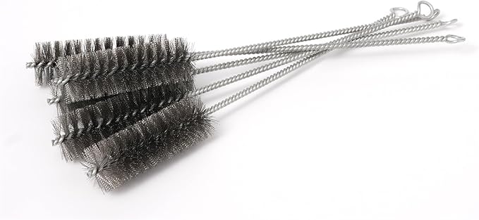 12 Inch Pipe Cleaning Brush Set with Stainless Steel Bristles, Steel Wire Tube Brush Kit for Auto Parts Polishing, Machining, Bottles, Tubes, Etc.（30mm-5pcs）