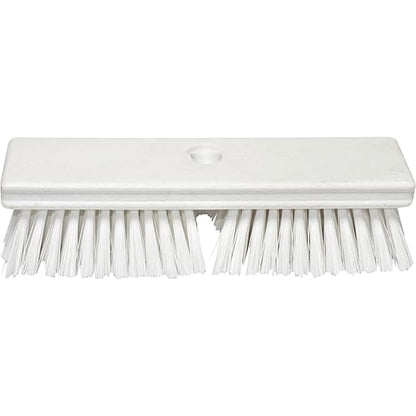 SPARTA Plastic Floor Scrub Brush, Brush Head Only, Deck Brush with ACME Standard Thread Fitting for Deck, Industrial Kitchens, and Hospitals, 10 Inches, White