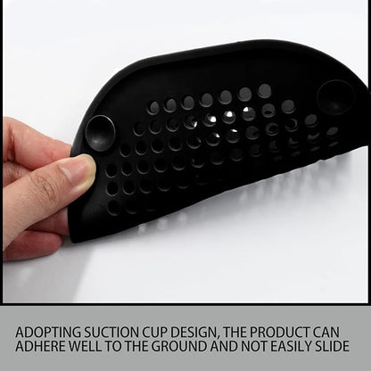 2 Pack 5.5 Inch / 140mm Drain Hair Catcher, Silicone Sink Drain Strainer Square Shower Drain Hair Catcher, Drain Protector Hair Catcher Hair Stopper for Bathroom Bathtub (Black)