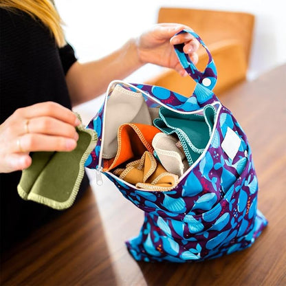 ZeroWastely 24 Reusable Toilet Paper Washable Roll - Bidet Towels Washable Toilet Paper - Cut Back & Waste Less with our Colored Super Soft, Absorbent & Re-Rollable Cloth Wipes - Jungle Edition