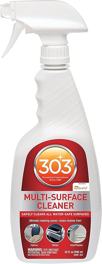 303 Products Multi-Surface Cleaner Spray, Residue-Free Cleaning for Vinyl, Fabric, Plastic & More – Safe on All Water-Safe Surfaces, Sunbrella Recommended, 32 oz