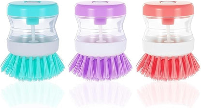 3Pcs Dish Brush with Soap Dispenser Soap Dispensing Brush Washing Utensils Kitchen Scrub for Cleaning Dishes Pot Pan Sink