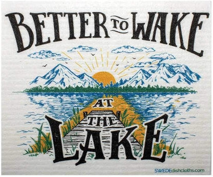 SWEDEdishcloths - Cellulose Sponge Dish Towels - Mixed Set of 3 (One of Each Design) Lake Life Swedish Dish Cloths