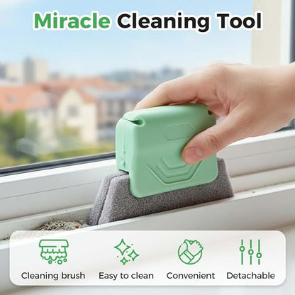 Magic Window Track Cleaner, 2026 Upgraded Window Groove Cleaning Brush Tools Set, Sliding Door Track Cleaner, Hand-held Window Track Cleaner Brushes Tools for Window lides Gaps (Pink+Grey)