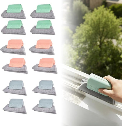 Magic Window Track Cleaner, Handheld Cleaning Brush Set for Window Slides Grooves, Tile Grout Lines, Shutter Slats, Car AC Vents & Narrow Gaps (12pcs)
