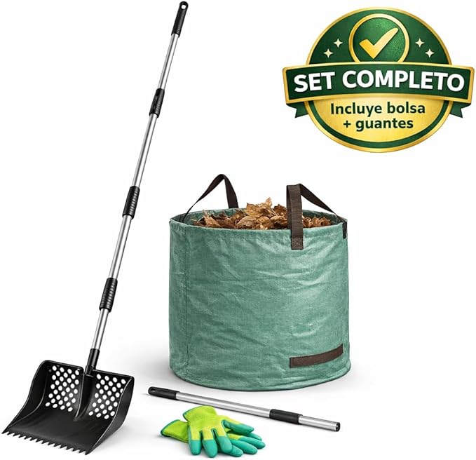 2-in-1 Chicken Poop Scooper for Coop Cleaning – Chicken Coop Scoop & Rake for Sand, Includes Gloves and Waste Bag – Ideal for Chicken Coops & Small Farm Animals (Black)