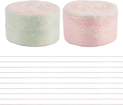 2 Roll Mohair Wool Yarn Soft for Crocheting Knitting Hand Washable Long Wool Yarn DIY Scarf Crochet Thread for Clothes Hats Sweater Scarf Craft Projects (Misty Rose)