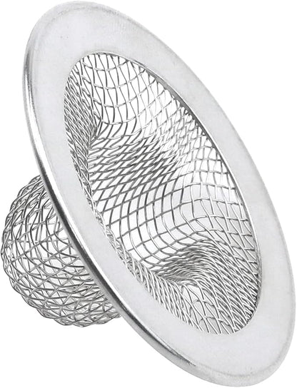 Antrader Kitchen Sink Strainer, 2Pcs Stainless Steel 2-Inch Diameter Mesh Round Filter Bathroom Bathtub Wash Basin Garbage Disposal Basket Filter