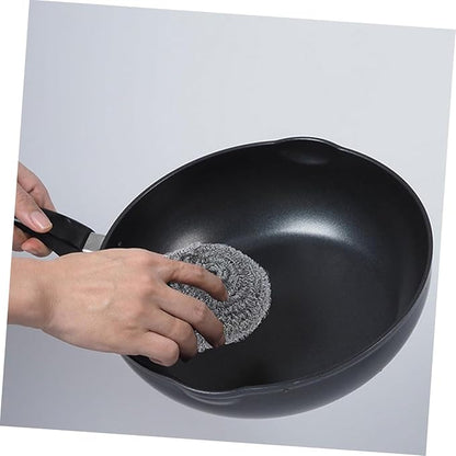 Cabilock 20pcs Pan Cleaning Scrubbers Metal Scrubber Balls for Pot Grill and Oven Cleaning Non-Shedding Kitchen Tool